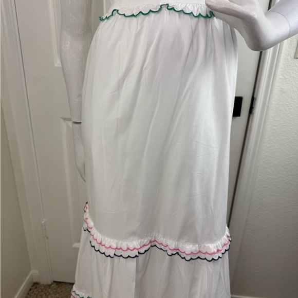 Loft RAINBOW RUFFLE STRAPPY TIERED MAXI DRESS Large #142 - Picture 7 of 13